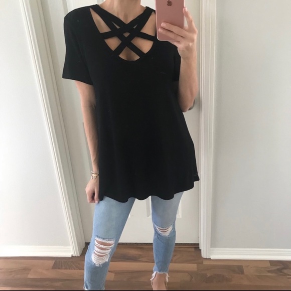 mrsalliexo | Black Stylish Criss Cross Basic - Picture 3 of 10